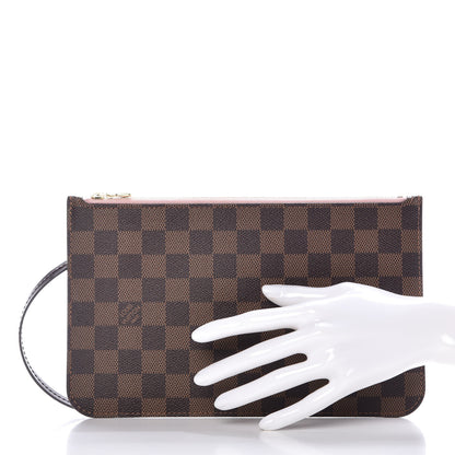 Louis Vuitton Damier Ebene Neverfull MM GM Pochette Rose Ballerine 2 of 8