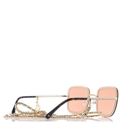 Chanel Metal Removable Chain Square Sunglasses 4244 Light Brown 4 of 7