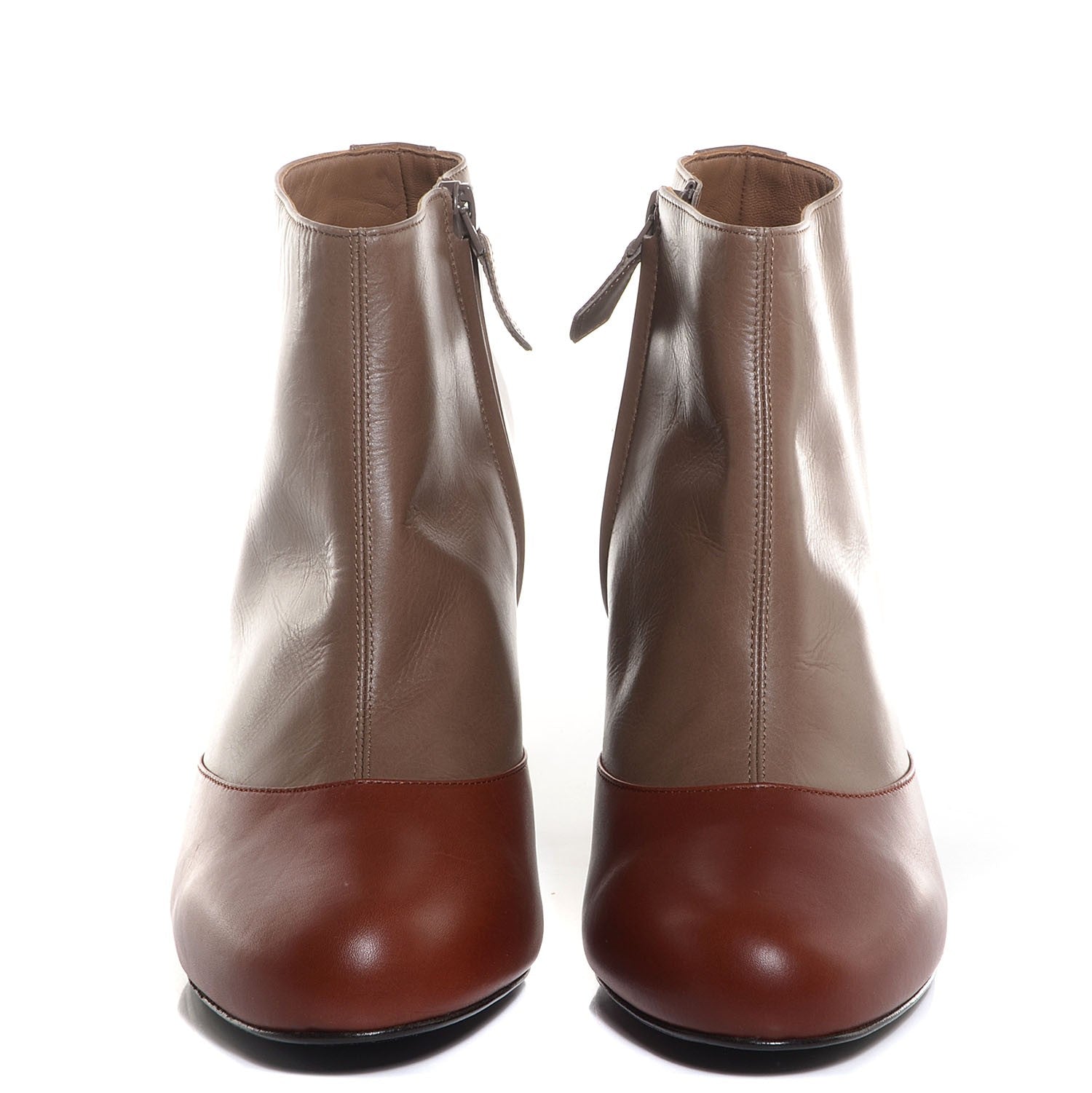 Hermes Leather Booties Etoupe Noisette 40 2 of 5