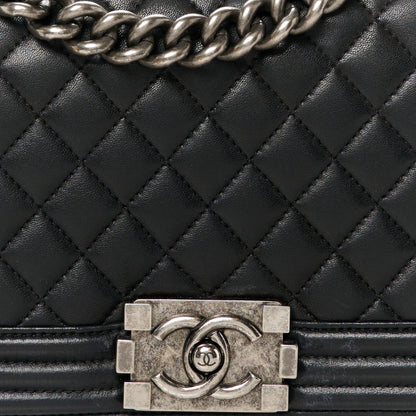 Chanel Lambskin Quilted Medium Boy Flap Black 8 of 10