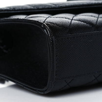 Saint Laurent Grain De Poudre Textured Mixed Matelasse Triquilt Small Monogram Satchel Black 7 of 8