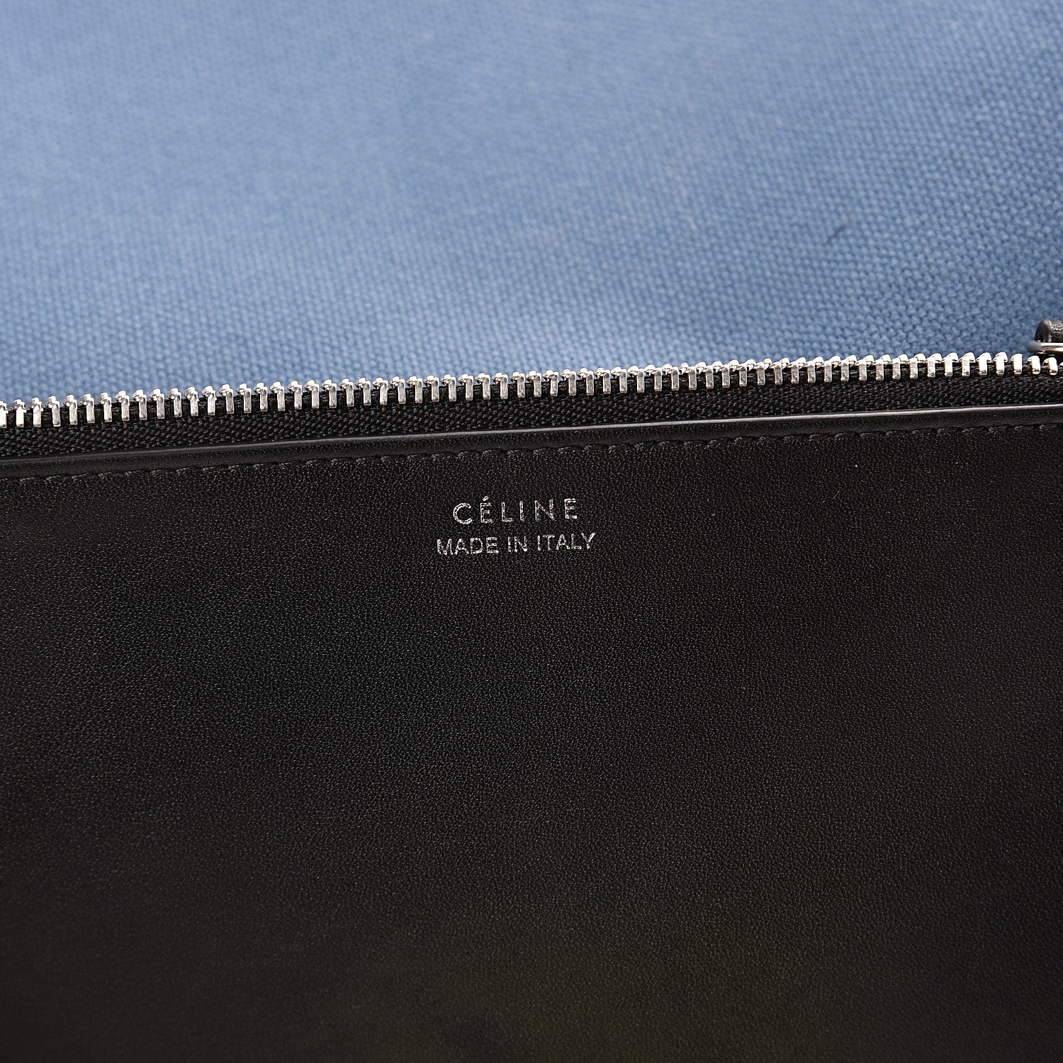 Celine Canvas Small Twisted Cabas Beige Blue 5 of 10