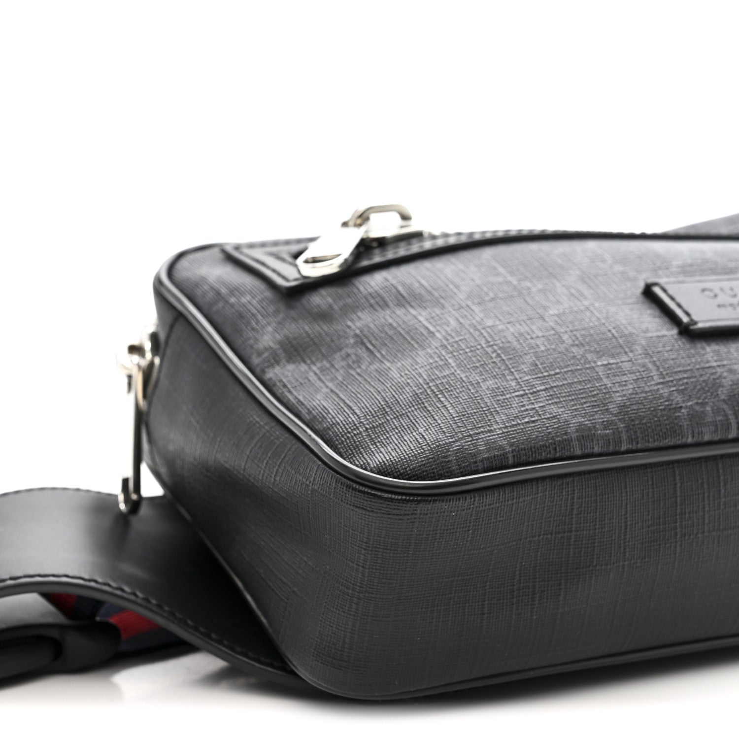 Gucci Soft GG Supreme Monogram Web Belt Bag Black Grey 9 of 10