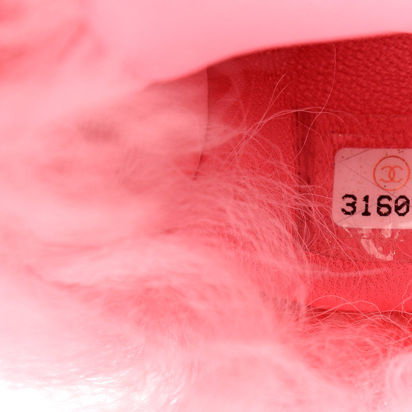 Shearling Lambskin CC Hook Card Holder Pink