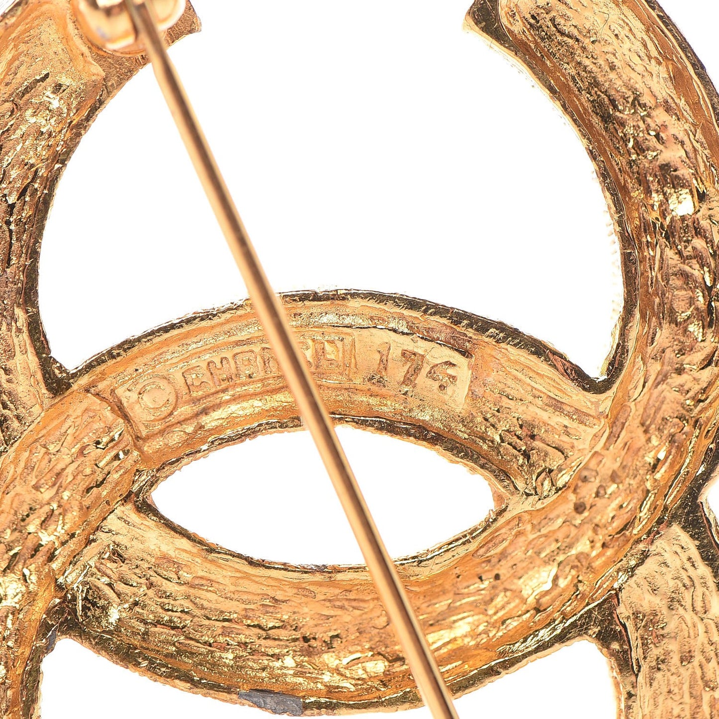 Crystal CC Brooch Gold
