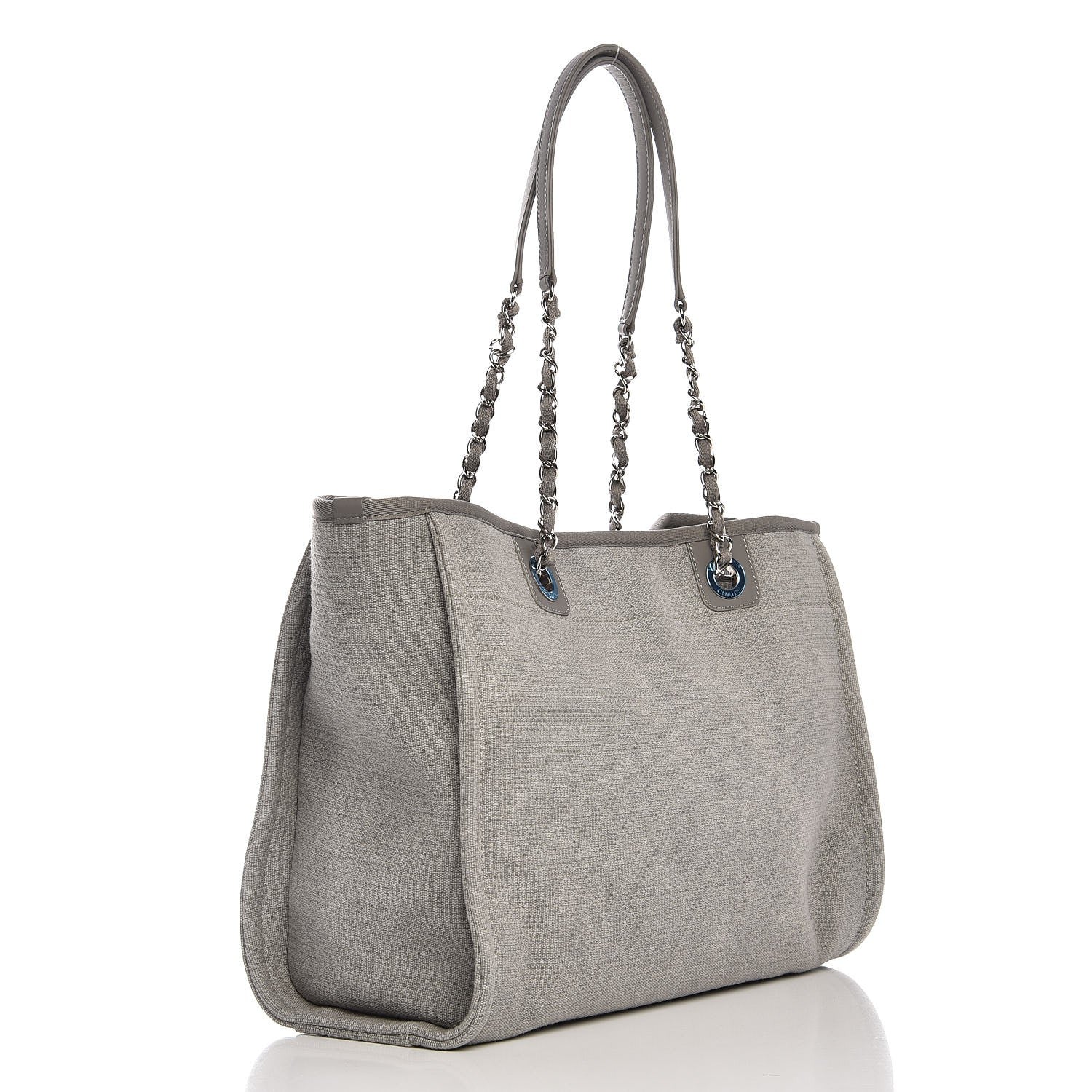 Chanel Canvas Small Deauville Tote Grey 3 of 7