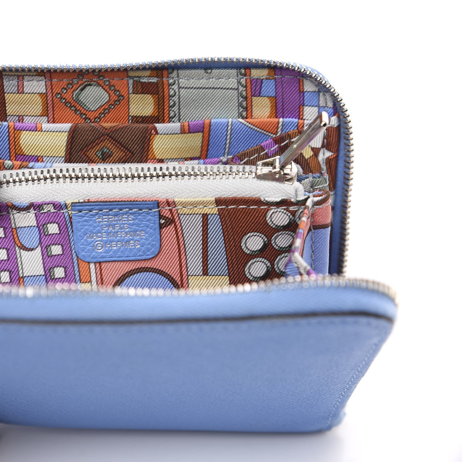 Hermes Epsom Silk'In Compact Wallet Bleu Paradis 5 of 7