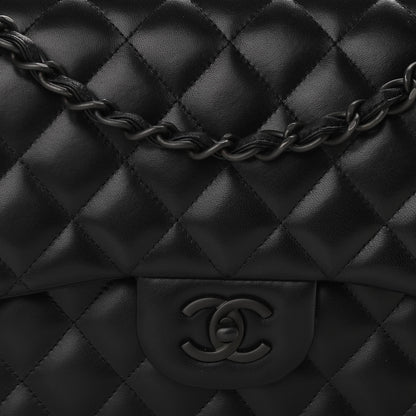 Chanel Lambskin Quilted Jumbo Double Flap So Black 8 of 11