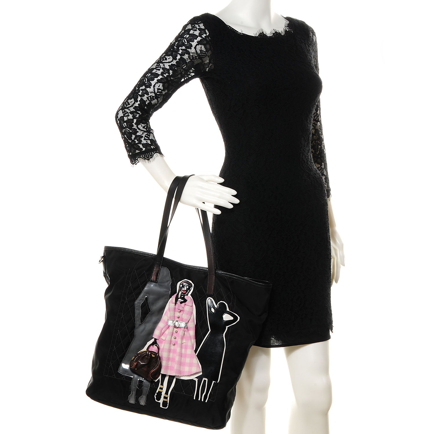 Prada Tessuto Robot Shopping Tote Black 2 of 8