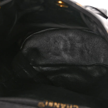 Chanel Lambskin Quilted Drawstring Backpack Black 5 of 9