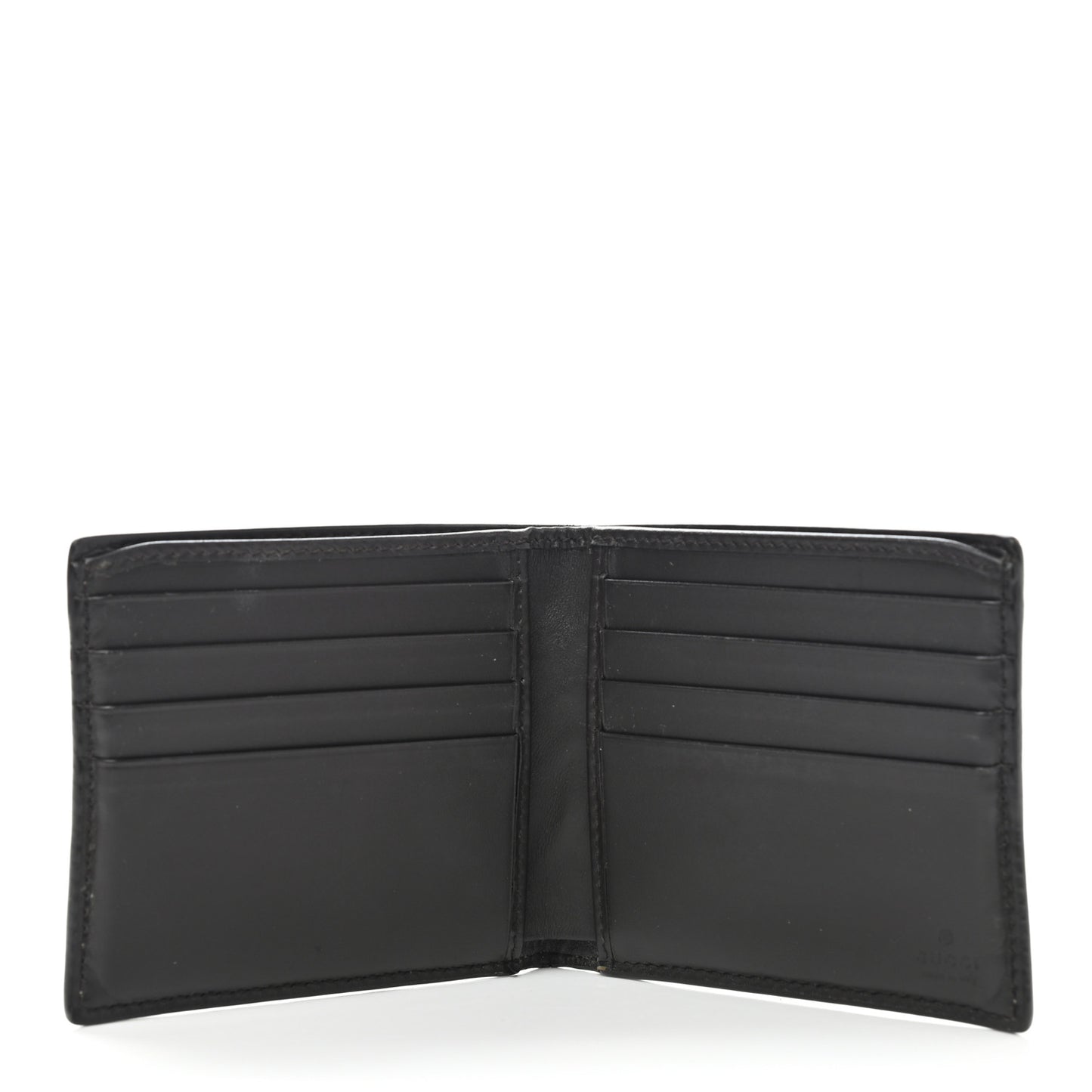 GG Supreme Monogram Selleria Calfskin Web New Web Bi-Fold Wallet Beige Ebony Cocoa