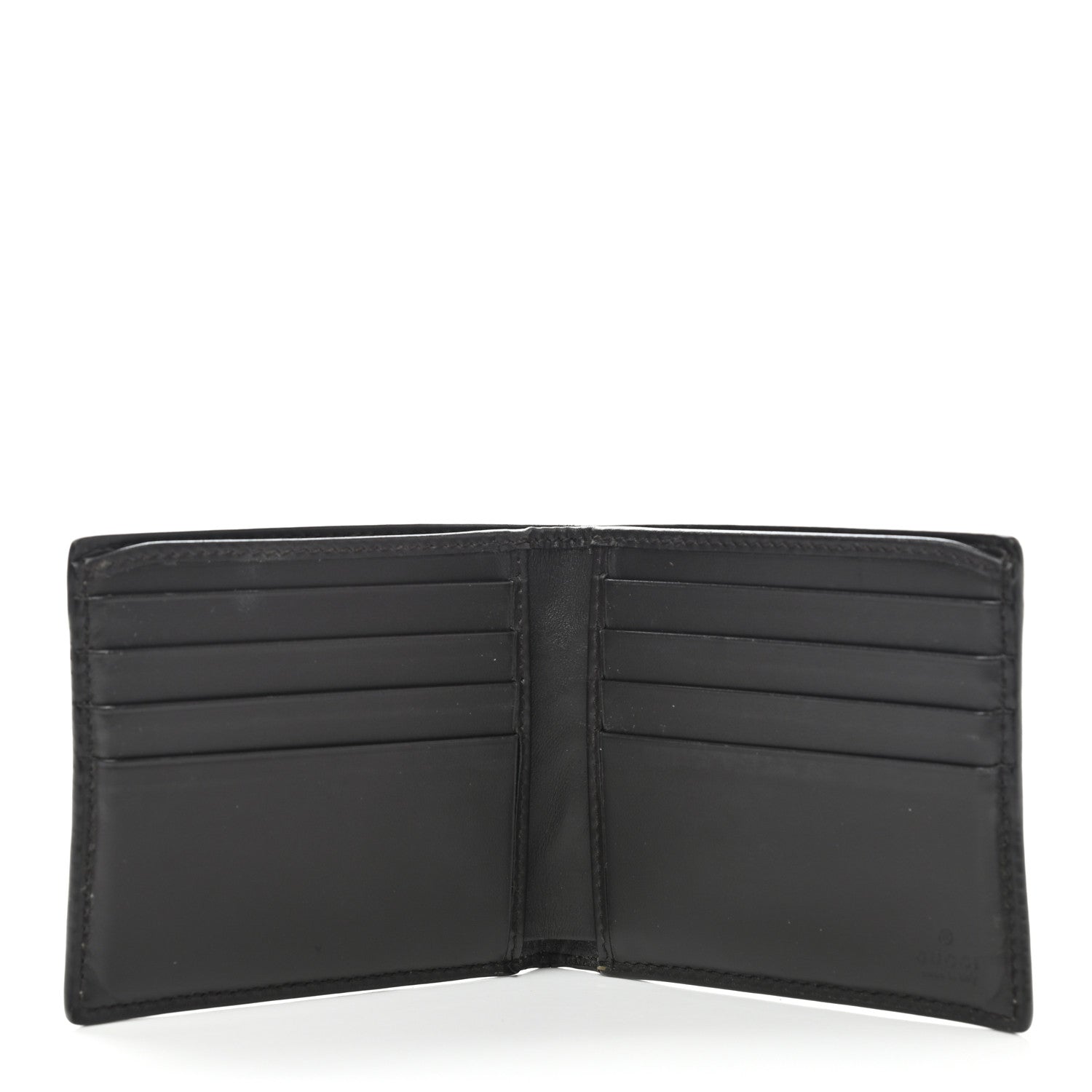 Gucci GG Supreme Monogram Selleria Calfskin Web New Web Bi-Fold Wallet Beige Ebony Cocoa 5 of 8