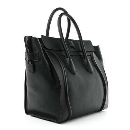 Celine Drummed Calfskin Mini Luggage Black 2 of 11