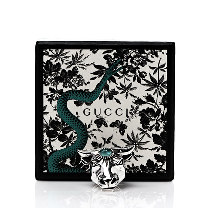 Gucci Sterling Silver Resin Anger Forest Bull's Head Ring 50 5.25 7 of 7