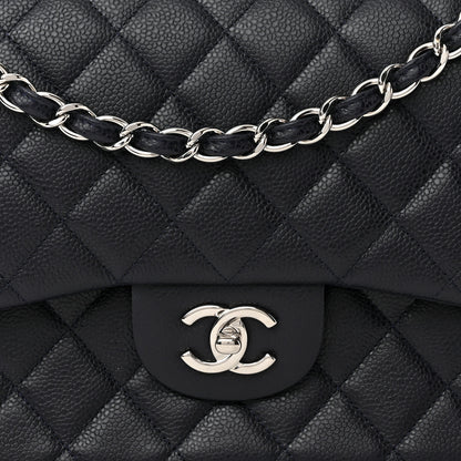 Chanel Caviar Quilted Jumbo Double Flap Navy Blue 8 of 12