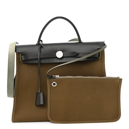 Hermes Vache Hunter Toile Herbag Zip 31 PM Khaki 1 of 10