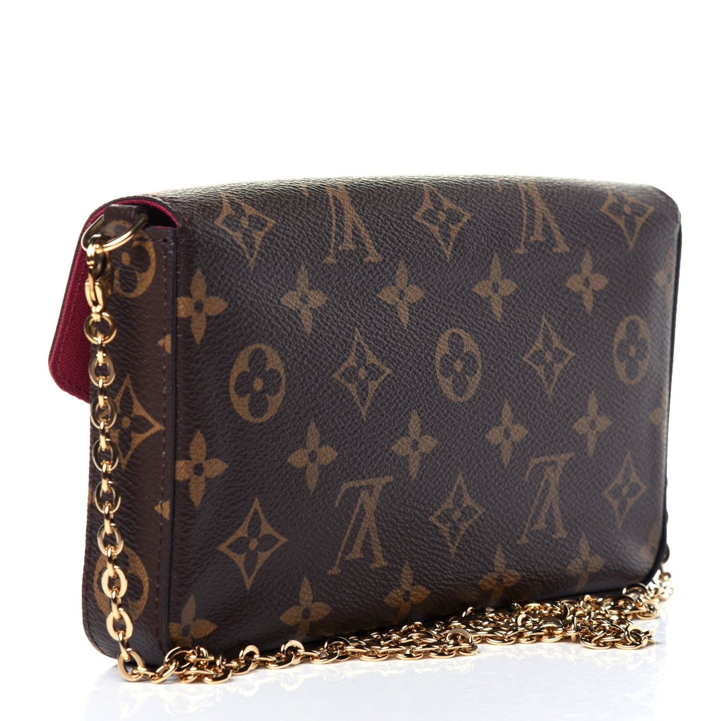 Monogram Pochette Felicie Chain Wallet Fuchsia