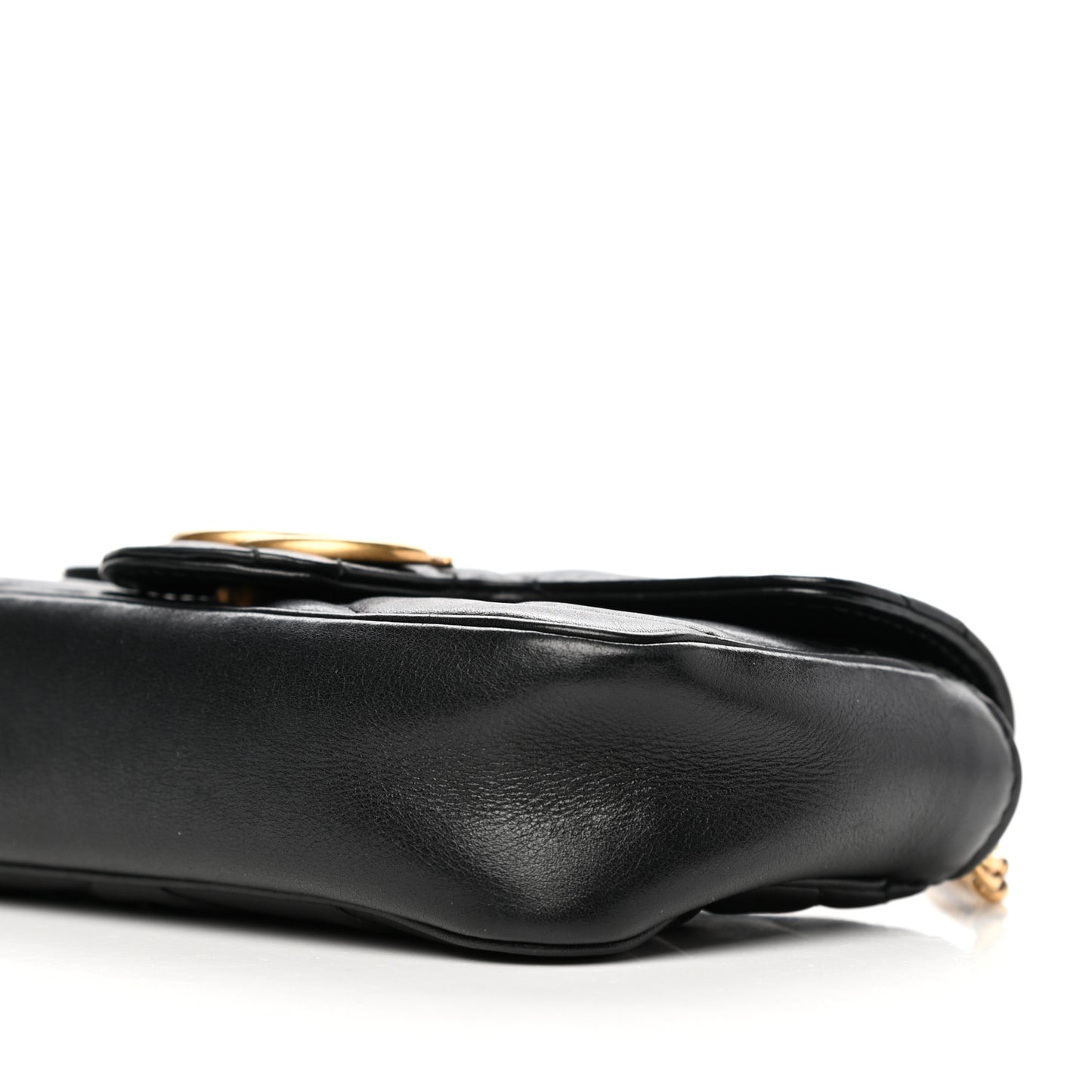 Calfskin Matelasse Super Mini GG Marmont Shoulder Bag Black
