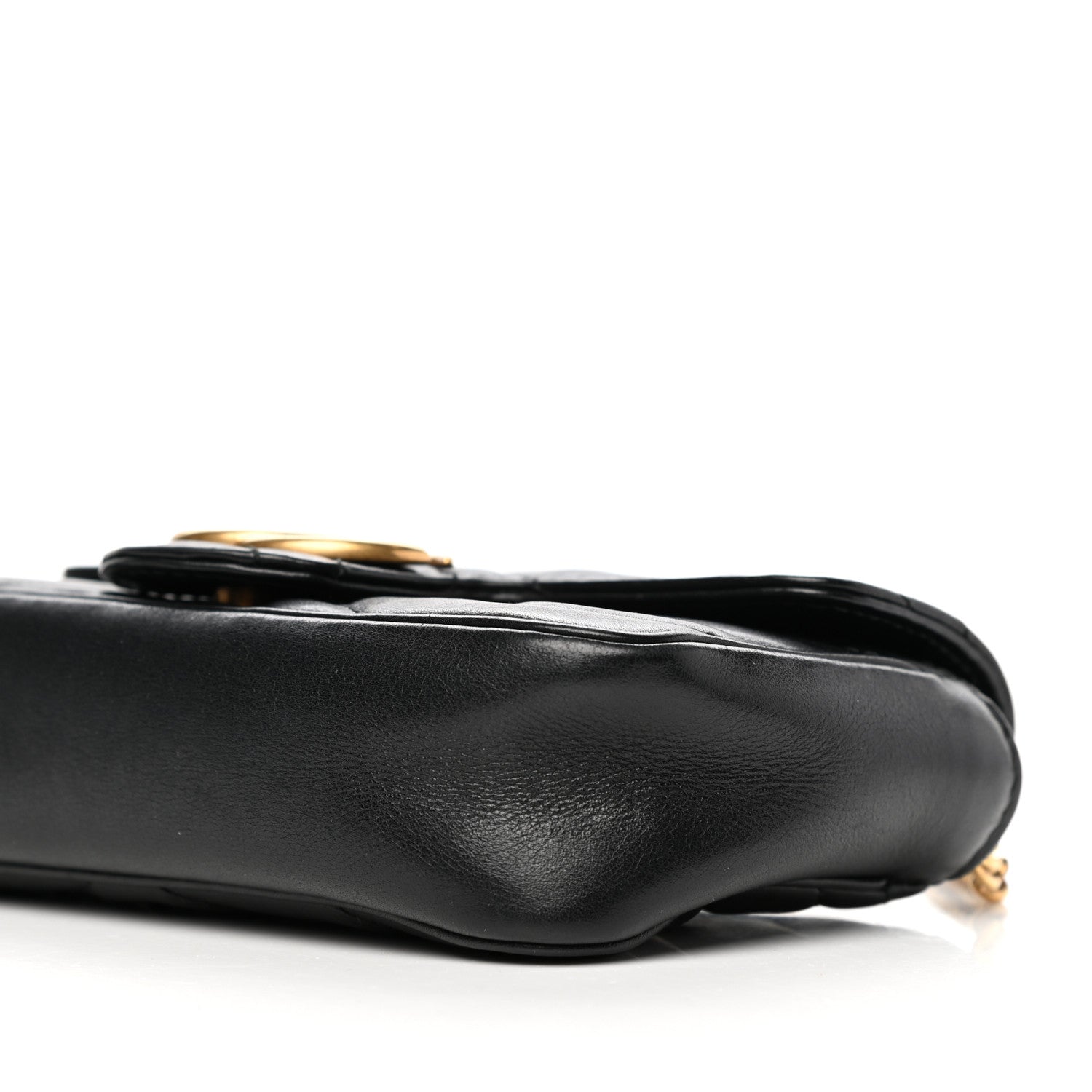 Gucci Calfskin Matelasse Super Mini GG Marmont Shoulder Bag Black 9 of 10