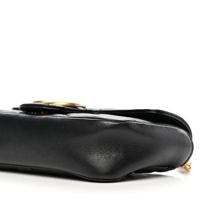 Gucci Calfskin Matelasse Super Mini GG Marmont Shoulder Bag Black 9 of 10