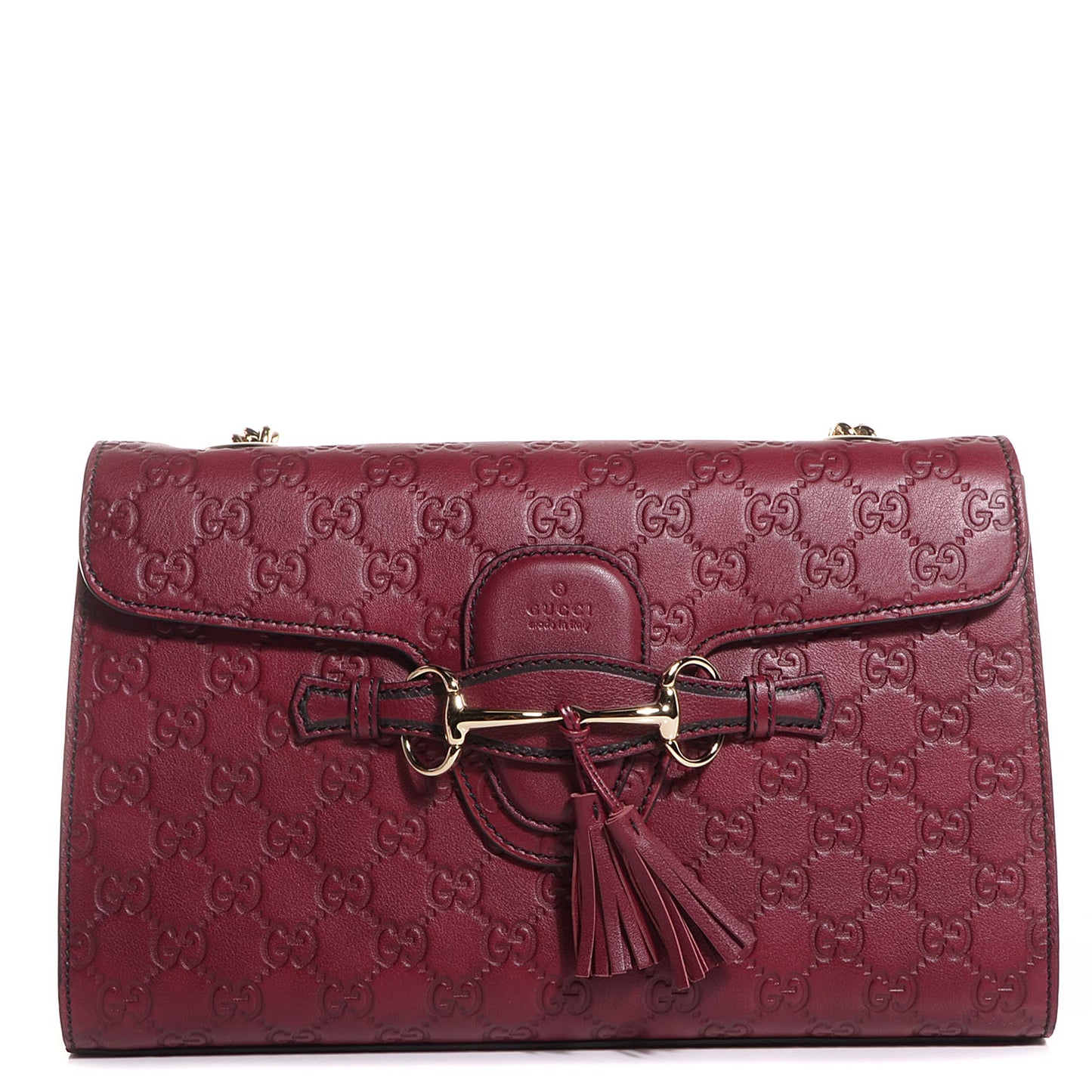 Soft Guccissima Medium Emily Chain Shoulder Bag Classic Ruby