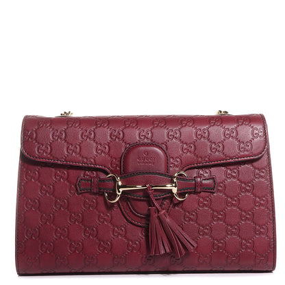 Gucci Soft Guccissima Medium Emily Chain Shoulder Bag Classic Ruby 1 of 9
