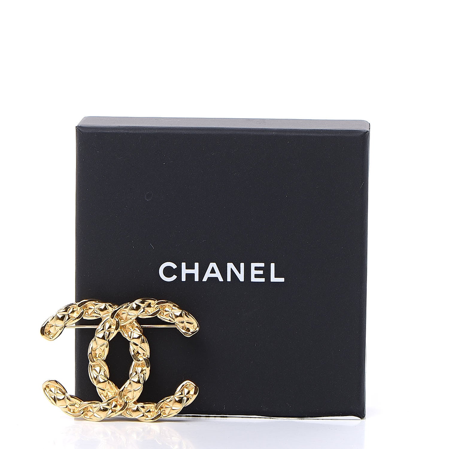 Chanel Quilted CC Brooch Gold 5 of 5