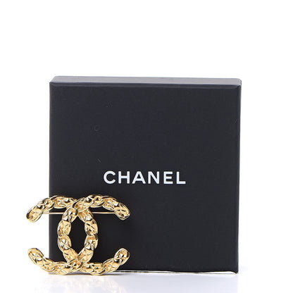 Chanel Quilted CC Brooch Gold 5 of 5