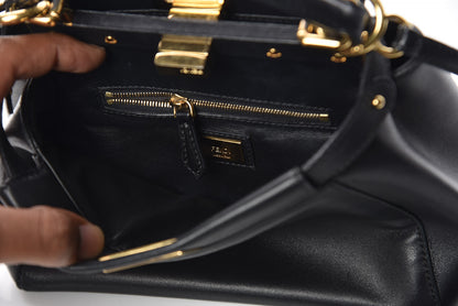 Fendi Nappa Mini Peekaboo Iconic Satchel Black 8 of 13