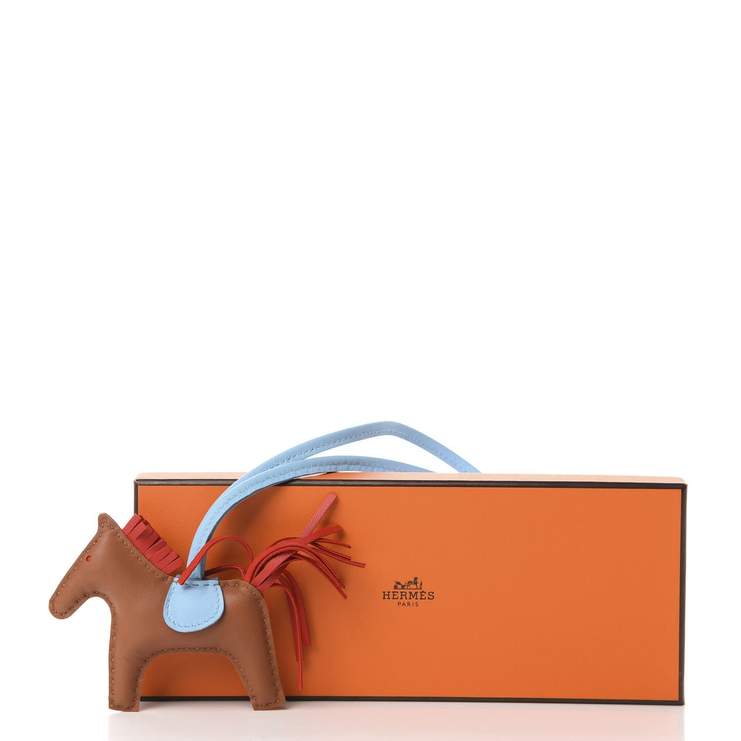 Milo Lambskin Grigri Rodeo Horse Bag Charm PM Gold Rouge Indien Celeste