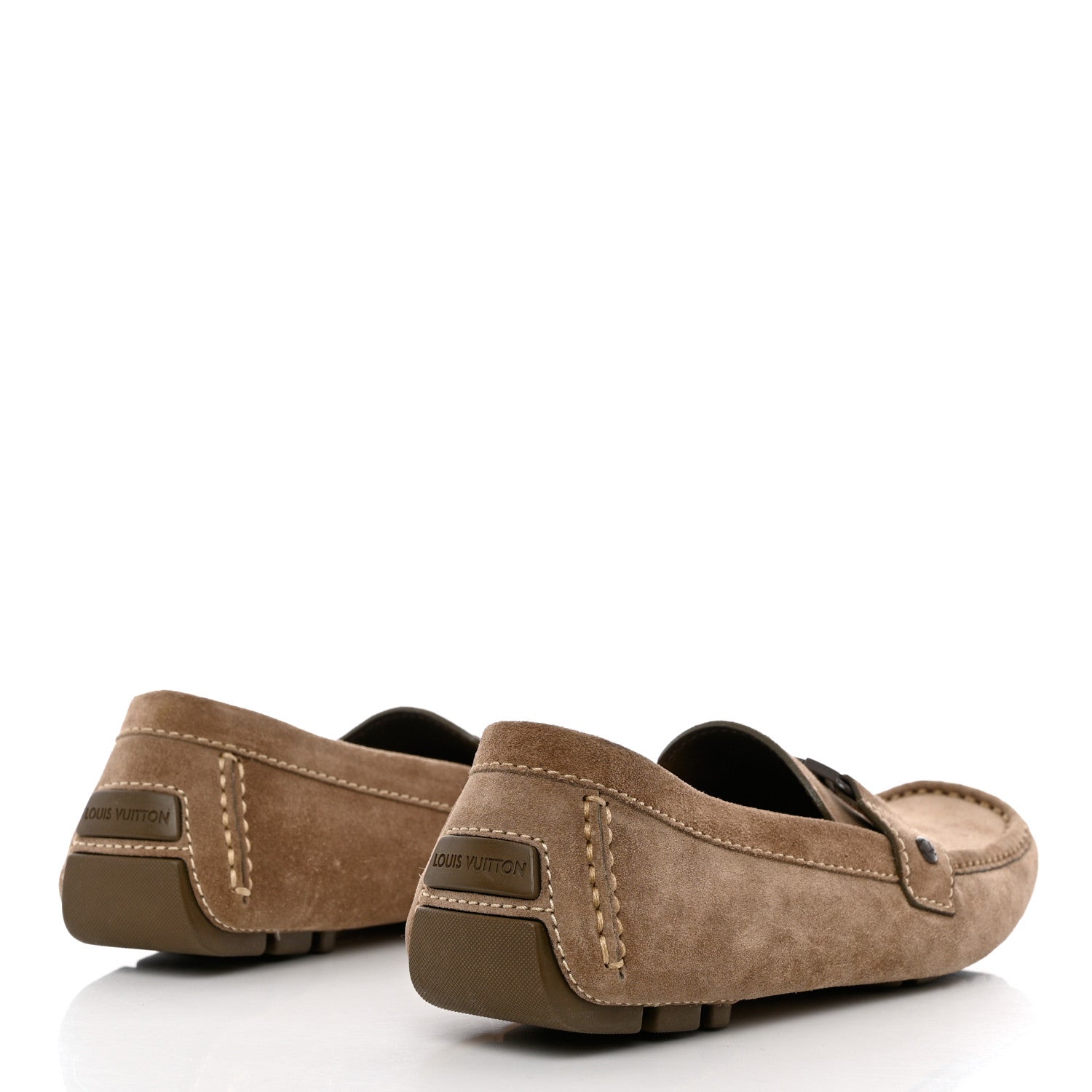 Louis Vuitton Mens Suede Monte Carlo Loafers 8 Brown 4 of 9