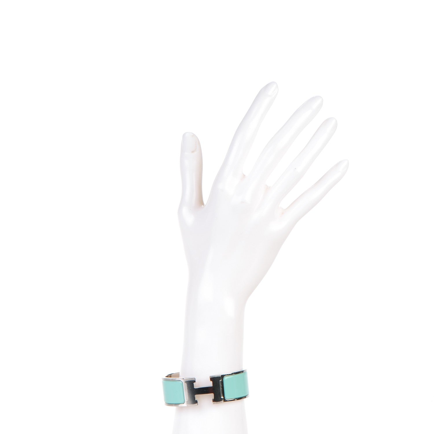 Hermes Enamel Wide Clic Clac H Bracelet PM Lagon 2 of 6