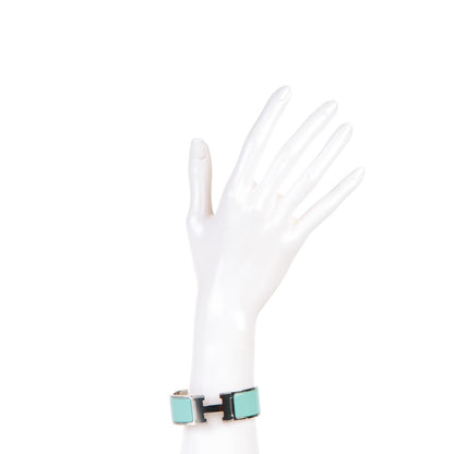 Hermes Enamel Wide Clic Clac H Bracelet PM Lagon 2 of 6