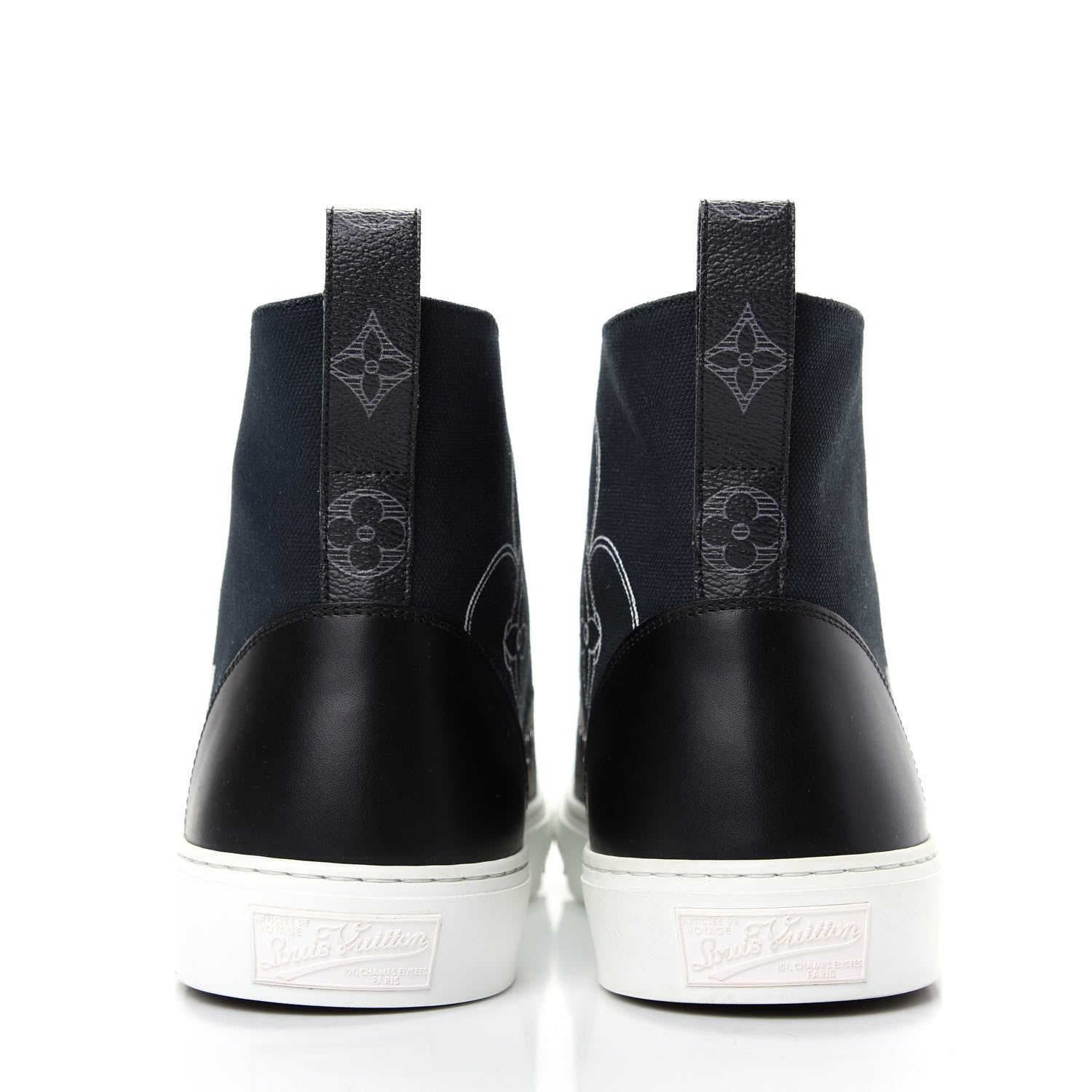 Louis Vuitton Canvas LV Forever Mens Tattoo Sneaker Boots 9.5 Black 7 of 10