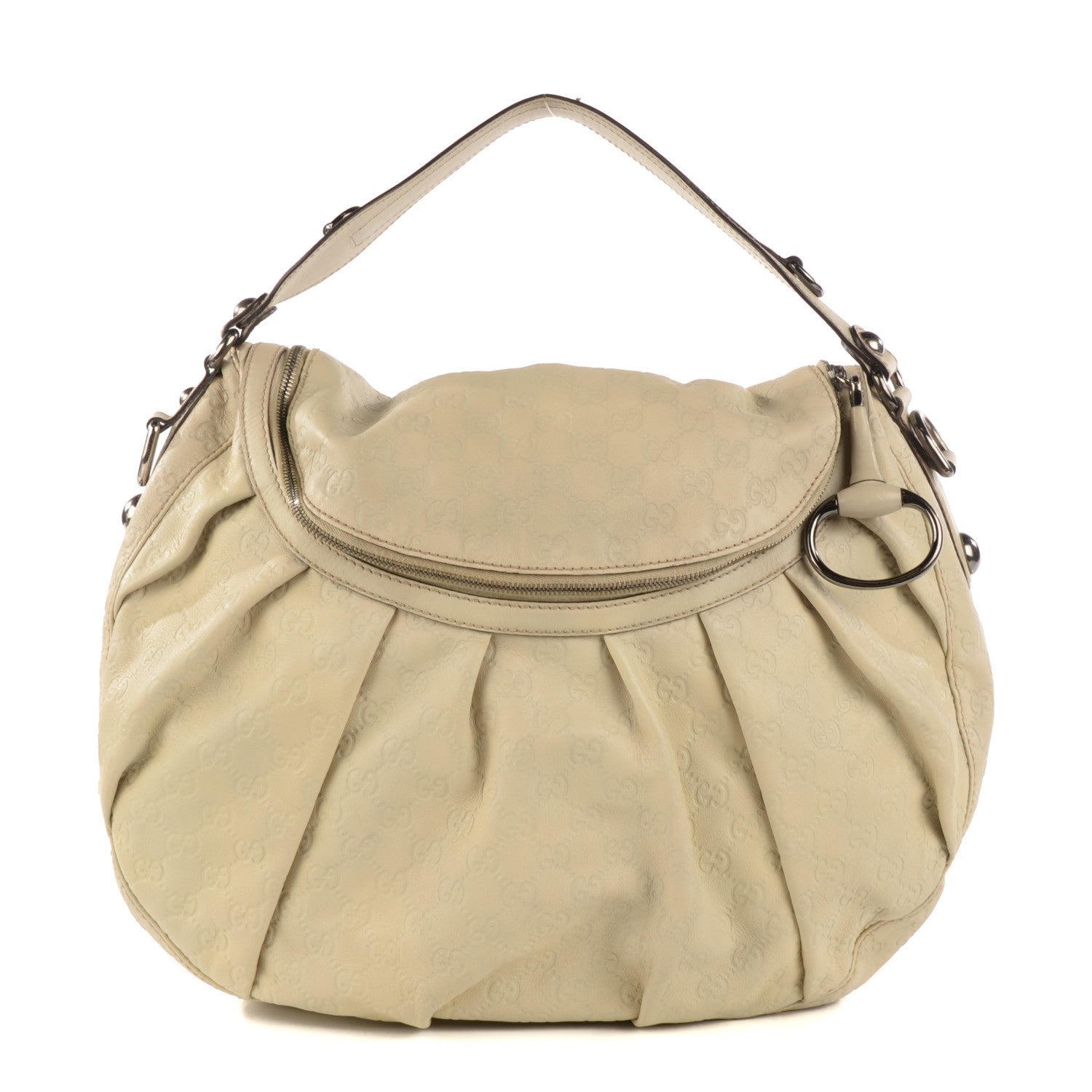 Gucci Guccissima Medium Icon Bit Shoulder Bag Off White 1 of 8
