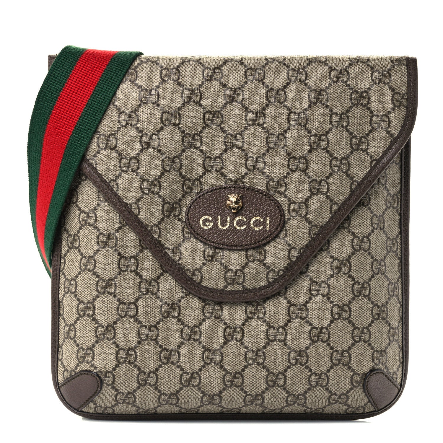 Gucci GG Supreme Monogram Web Medium Neo Vintage Flap Messenger Bag Beige New Acero 1 of 11