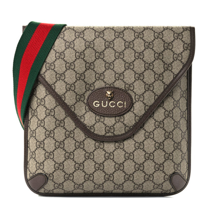 Gucci GG Supreme Monogram Web Medium Neo Vintage Flap Messenger Bag Beige New Acero 1 of 11