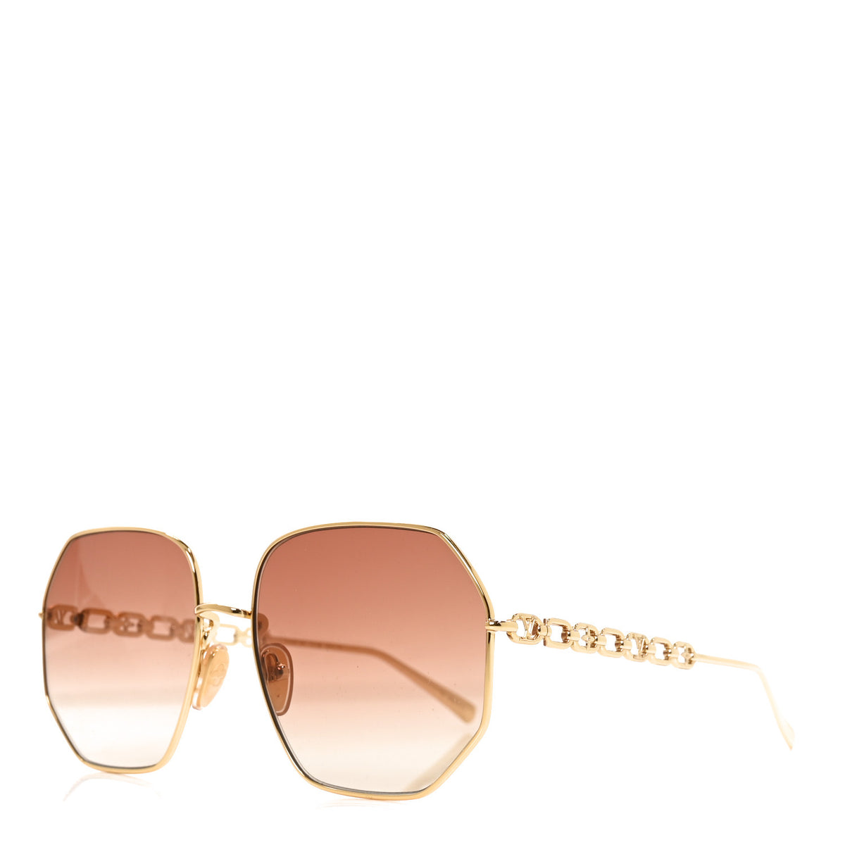 Metal My LV Chain Round Sunglasses Z1650E Gold