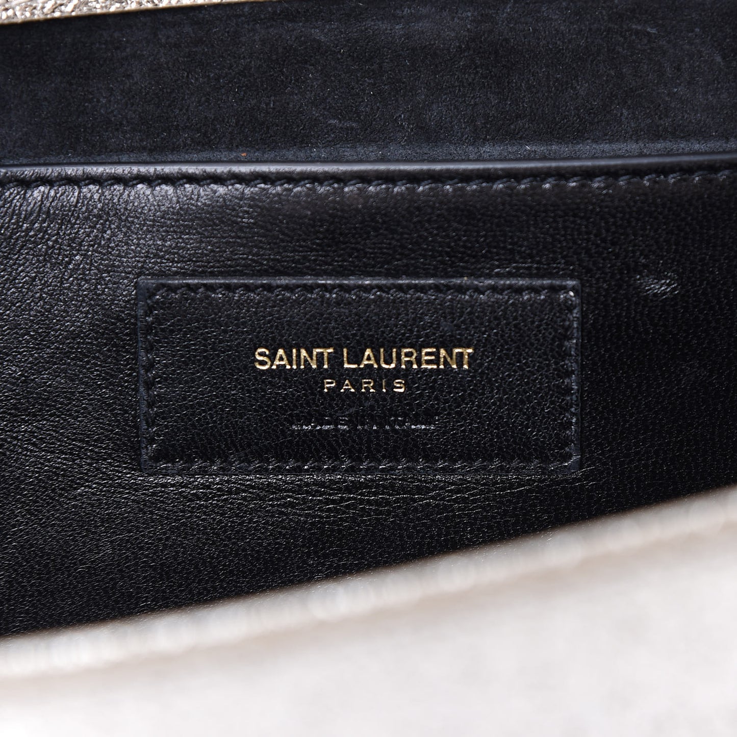Textured Metallic Calfskin Classic Monogram Cassandre Clutch Silver