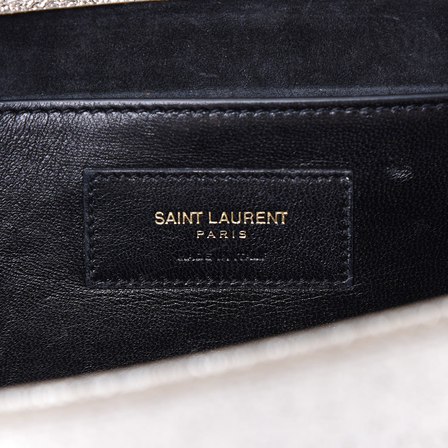 Saint Laurent Textured Metallic Calfskin Classic Monogram Cassandre Clutch Silver 8 of 11