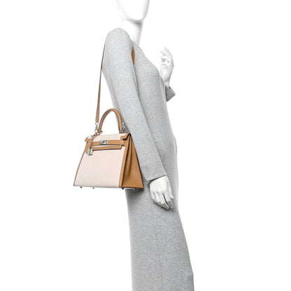 Hermes Toile H Swift Kelly Sellier 28 Ecru Biscuit 2 of 13