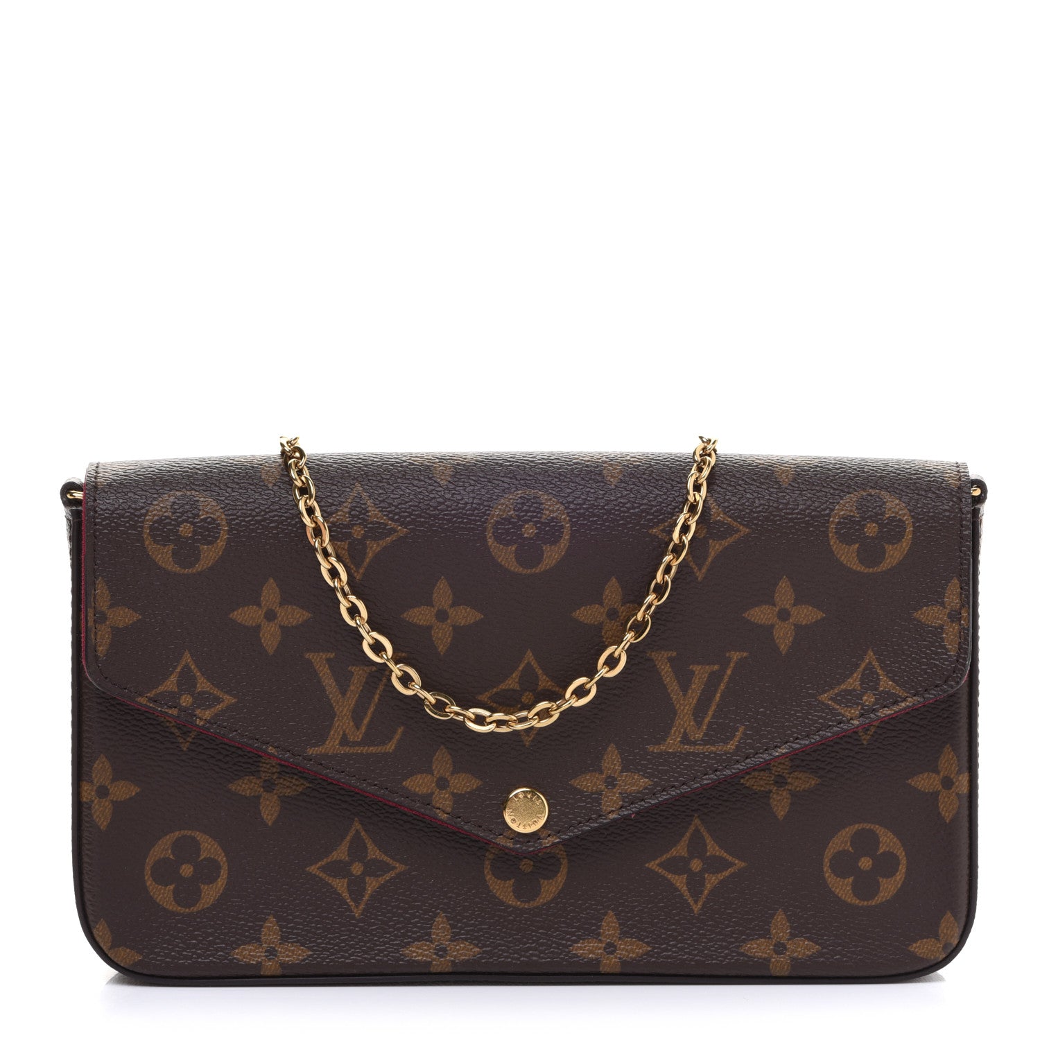Louis Vuitton Monogram Pochette Felicie Chain Wallet Fuchsia 1 of 11