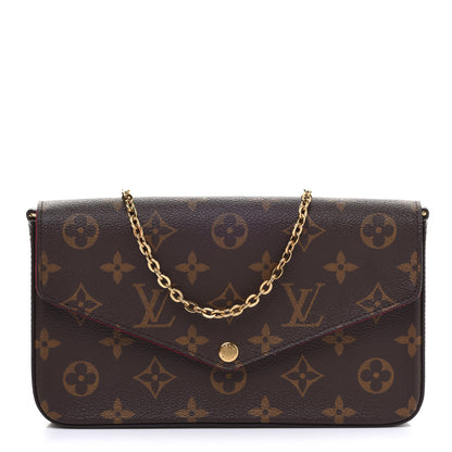 Louis Vuitton Monogram Pochette Felicie Chain Wallet Fuchsia 1 of 11