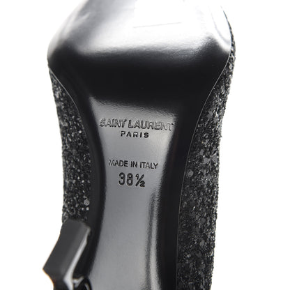 Saint Laurent Glitter Opyum 85 Pumps 38.5 Black 8 of 10