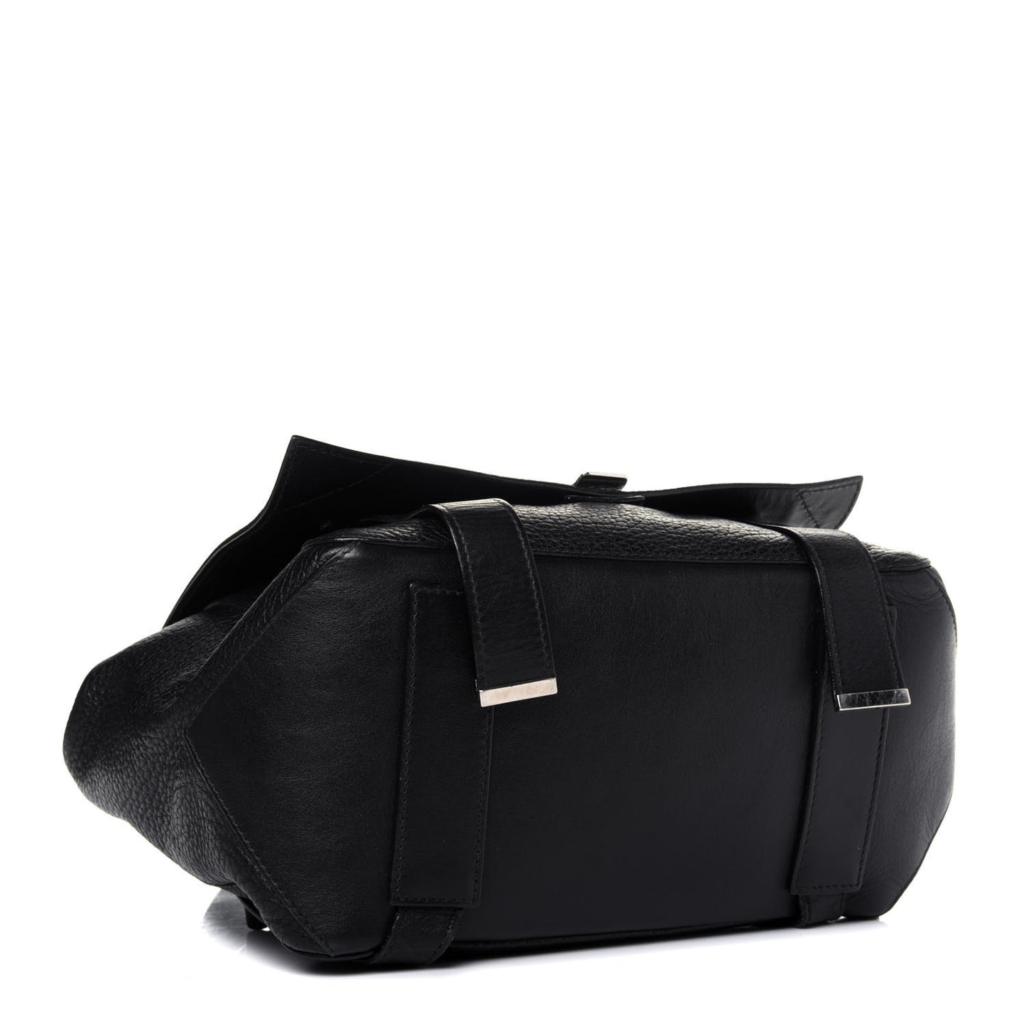 Pebbled Calfskin Small PS Courier Backpack Black