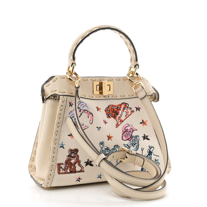 Fendi Canvas Cuoio Romano Selleria Astrology Mini Peekaboo Iconic Satchel Camelia 3 of 14