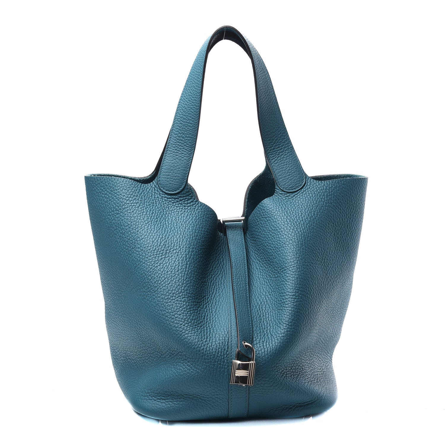 Hermes Taurillon Clemence Picotin Lock 26 GM Bleu Izmir 1 of 10