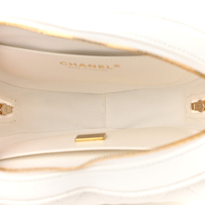 Chanel Lambskin Quilted CC In Love Heart Bag White 5 of 10