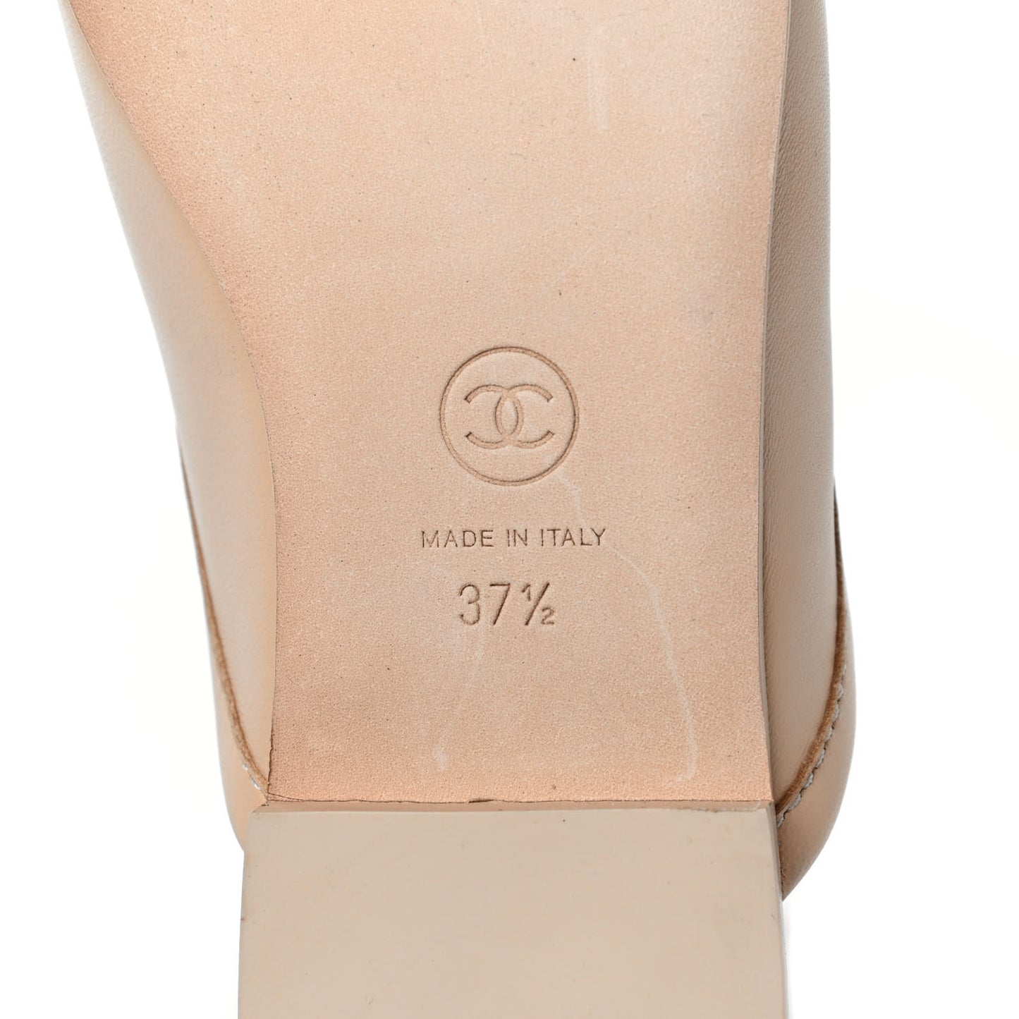 Lambskin Pearl CC Mules 37.5 Beige
