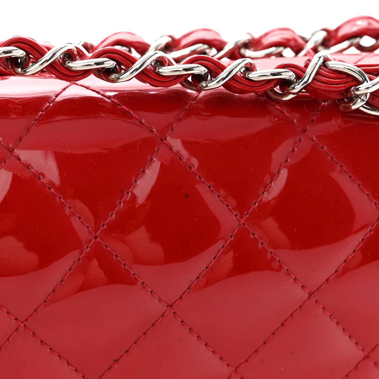 Chanel Patent Calfskin Quilted Medium Double Flap Red 16 of 20